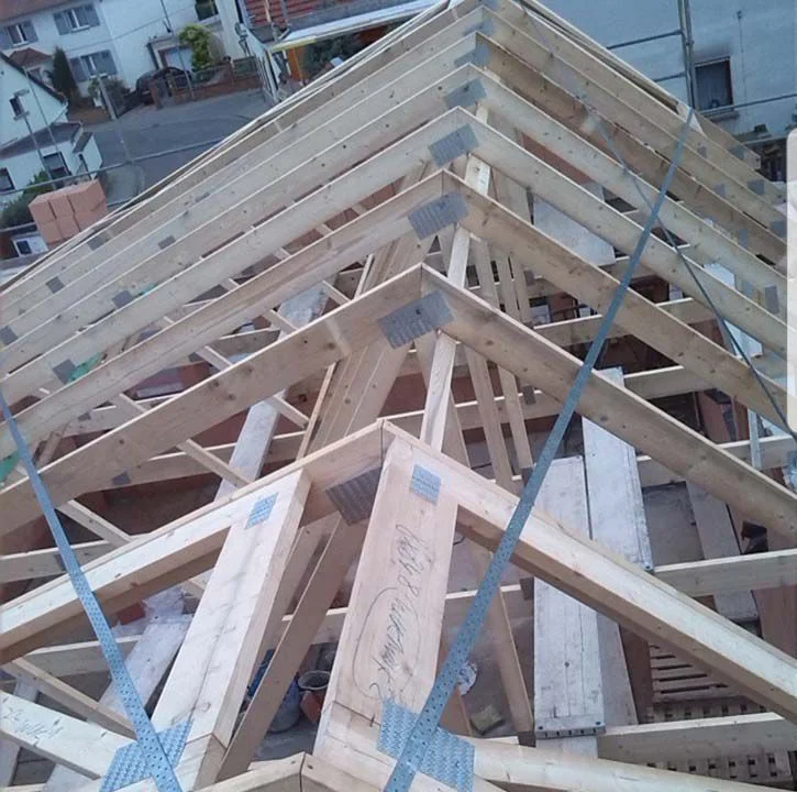 Bauverlauf 16022021 01 Holzbau Entstehung Gebaelk Dachbau Bossert