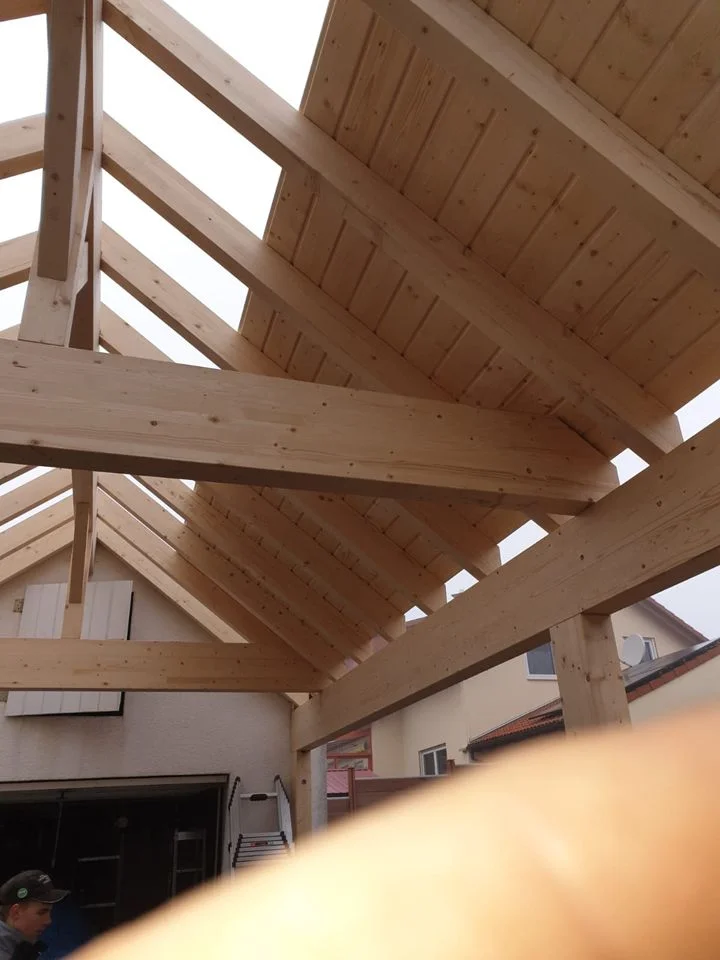 Entstehung Carport 07 Holzbau Entstehung Carport Dachbau Bossert