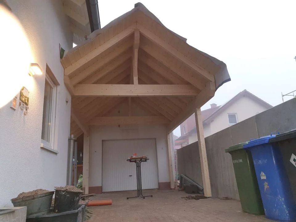 Entstehung Carport 09 Holzbau Entstehung Carport Dachbau Bossert