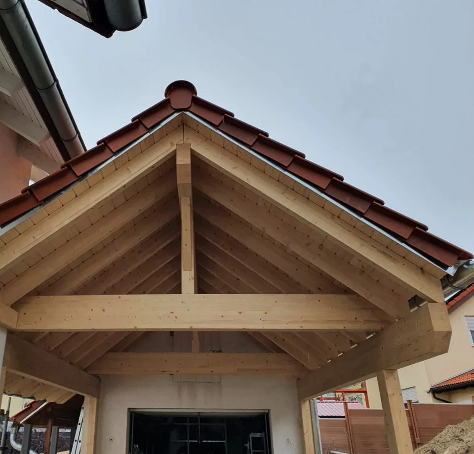 Entstehung Carport 11 Holzbau Entstehung Carport Dachbau Bossert